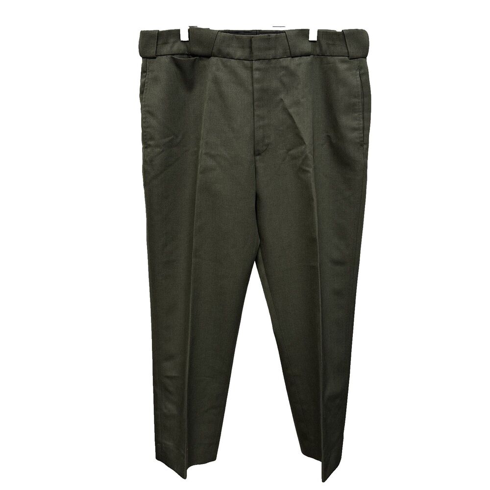 Elbeco Prestige Uniform Men Sheriff Pants 40R Polyester Wool Blend Pockets Green